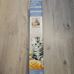 Paint-By-Number Kit - Cat & Yarn Design - Brand New